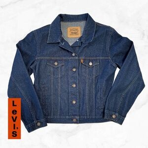 Levi’s Classic Trucker Denim Jacket Dark Indigo Wash – Orange Tag - Women’s L